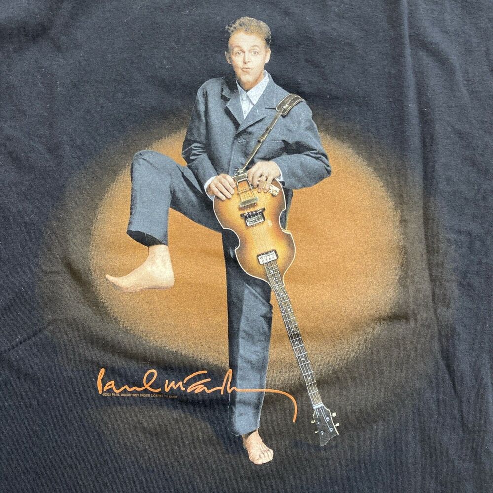 Vintage Paul McCartney Shirt Driving USA Tour 2002 Concert Black Men’s Tee Large